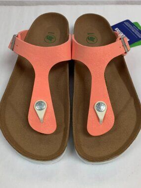 Birkenstock Gizeh Vegan Brushed Flamingo Birko-Flor Narrow Width Sandals